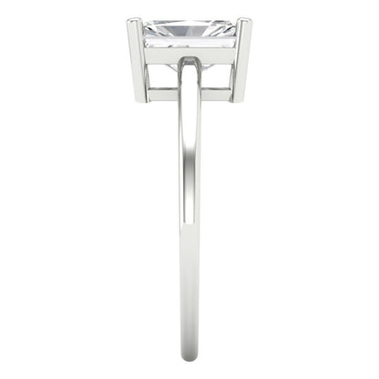 2 cttw Zirconia Simulated Diamond Solitaire  Engagement Ring - Solid Gold (VVS1, Emerald Cut,8x6mm)