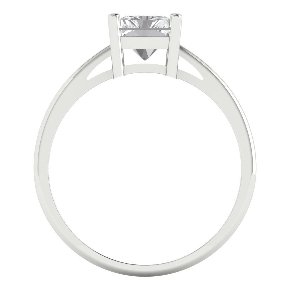 2 cttw Zirconia Simulated Diamond Solitaire  Engagement Ring - Solid Gold (VVS1, Emerald Cut,8x6mm)