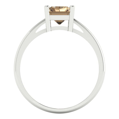 2 cttw Yellow Moissanite Solitaire  Engagement Ring - Solid Gold (Emerald Cut,8x6mm)