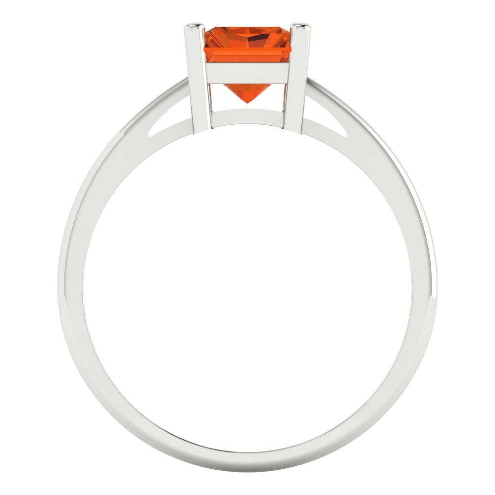 2 cttw Simulated Pink Tourmaline Solitaire  Engagement Ring - Solid Gold (Emerald Cut,8x6mm)