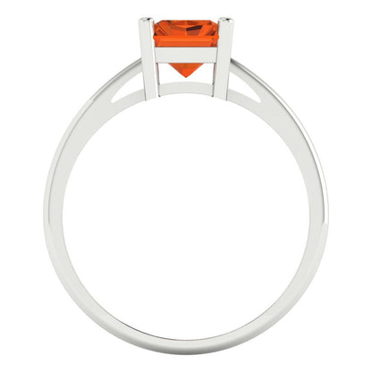 2 cttw Simulated Pink Tourmaline Solitaire  Engagement Ring - Solid Gold (Emerald Cut,8x6mm)