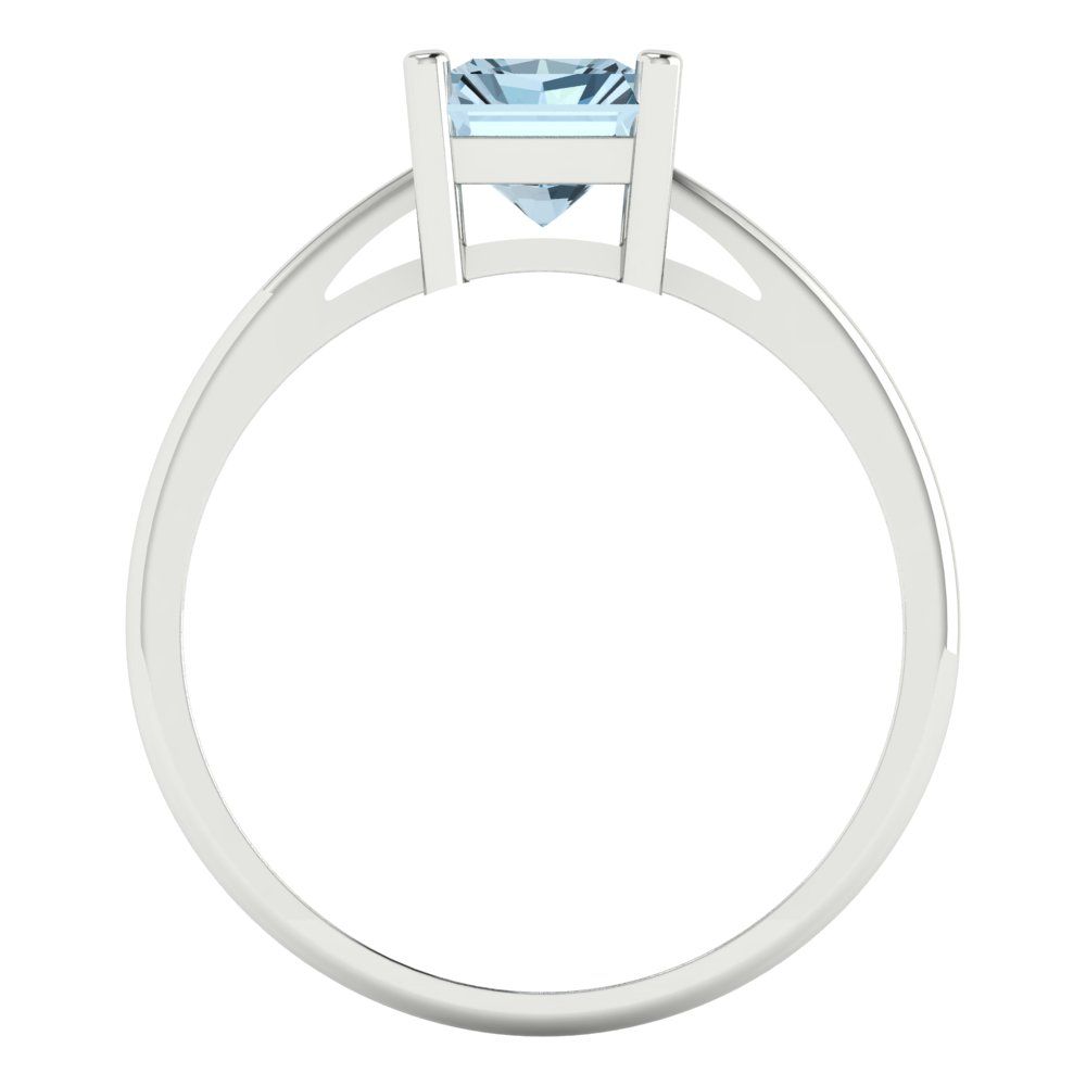 2 cttw Natural Sky Blue Topaz Solitaire  Engagement Ring - Solid Gold (Emerald Cut,8x6mm)