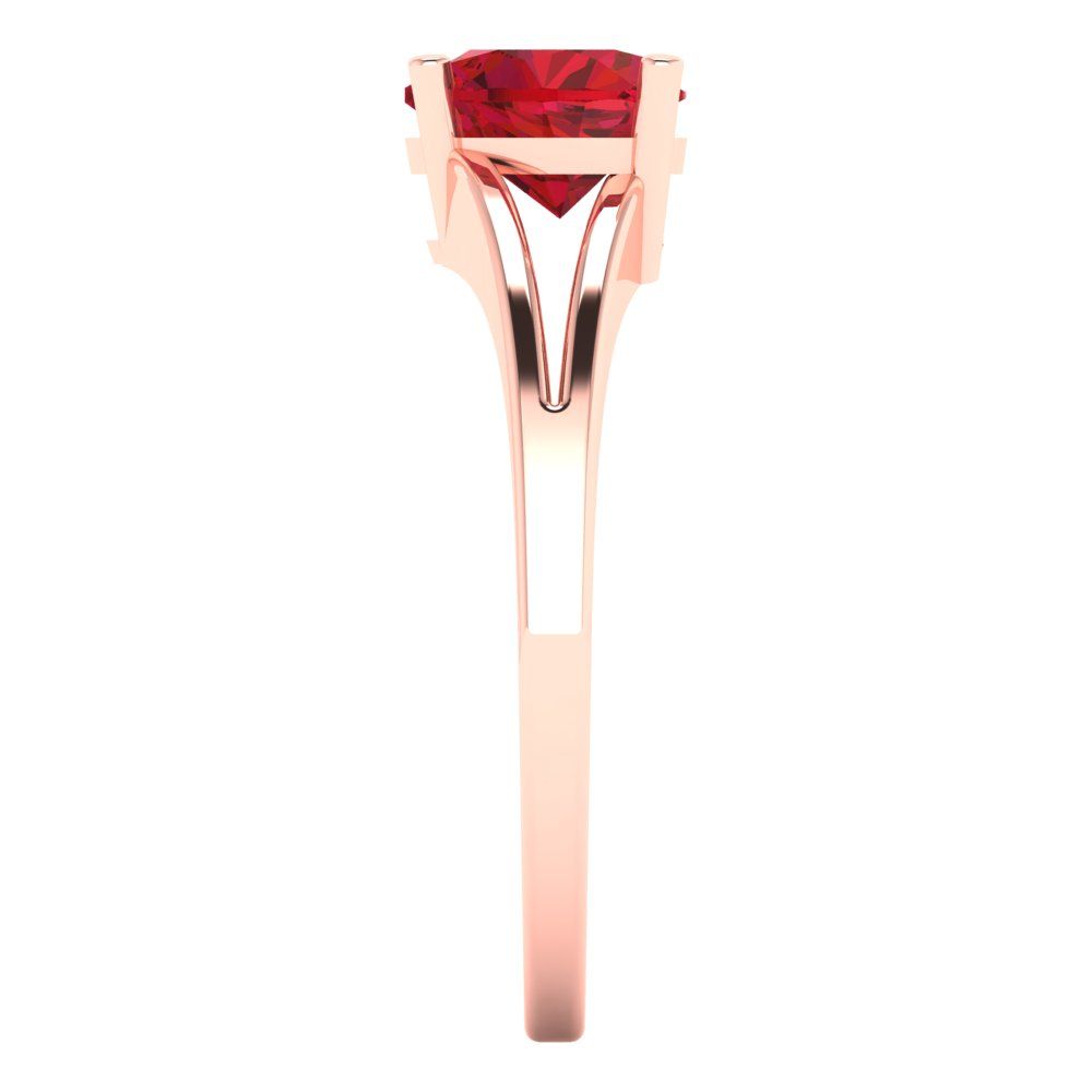 1 cttw Simulated Pink Tourmaline Solitaire  Engagement Ring - Solid Gold (Heart Cut,6.5mm)