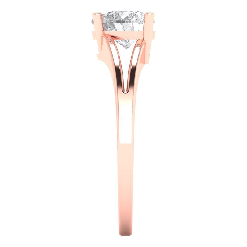 1.0 ct Brilliant Heart Cut Natural Diamond Stone Clarity SI1-2 Color G-H Rose Gold Solitaire Ring