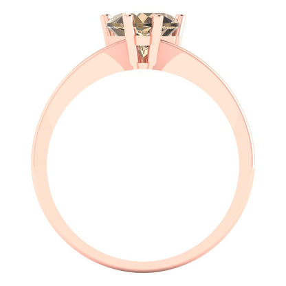 1 cttw Yellow Moissanite Solitaire  Engagement Ring - Solid Gold (Heart Cut,6.5mm)