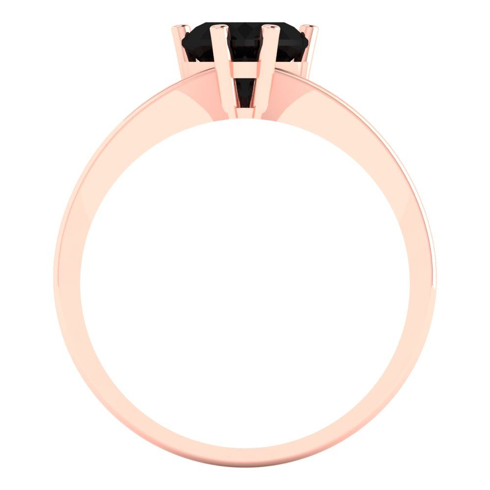 1 cttw Natural Onyx Solitaire  Engagement Ring - Solid Gold (Heart Cut,6.5mm)