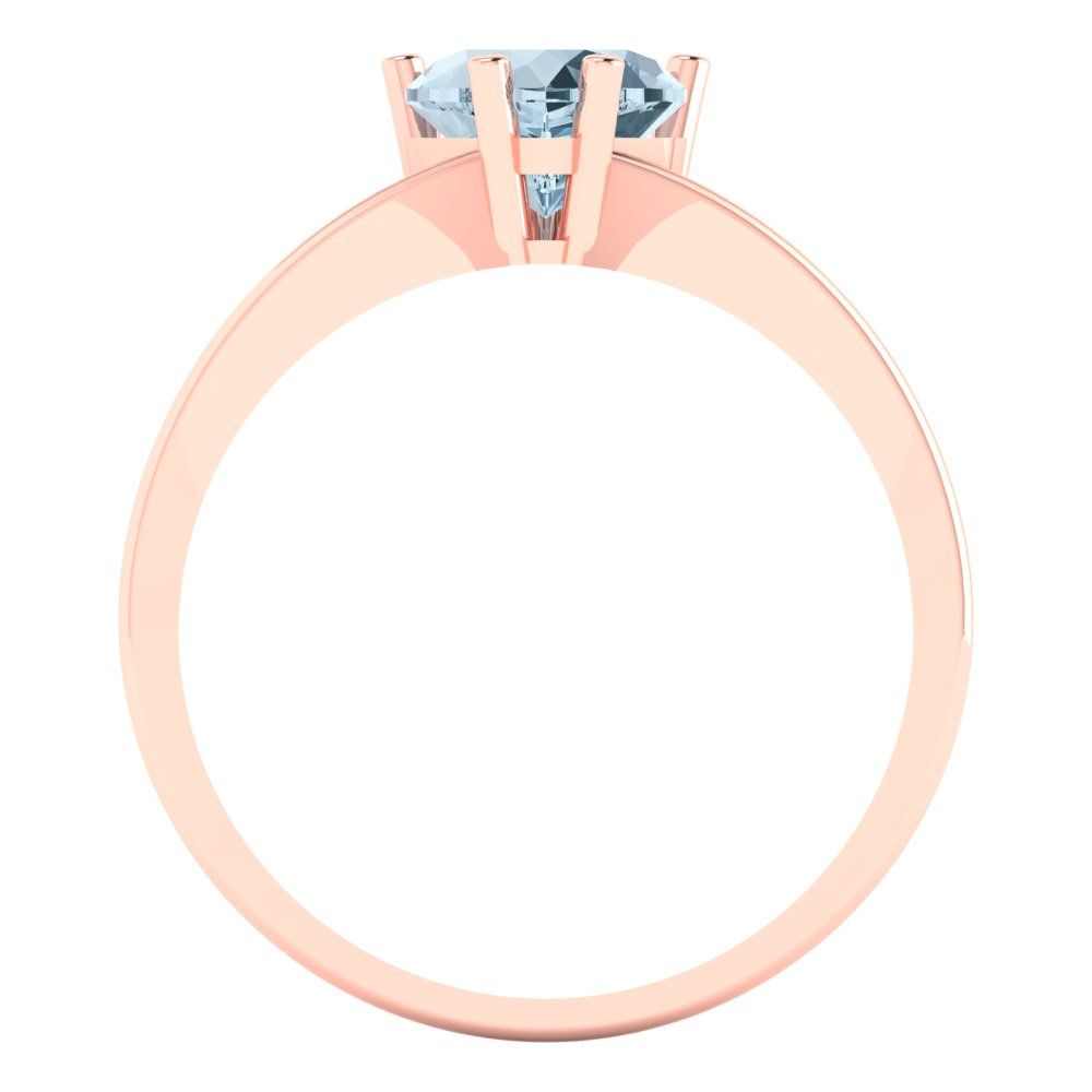 1 cttw Zirconia Simulated Blue Diamond Solitaire  Engagement Ring - Solid Gold (VVS1, Heart Cut,6.5mm)