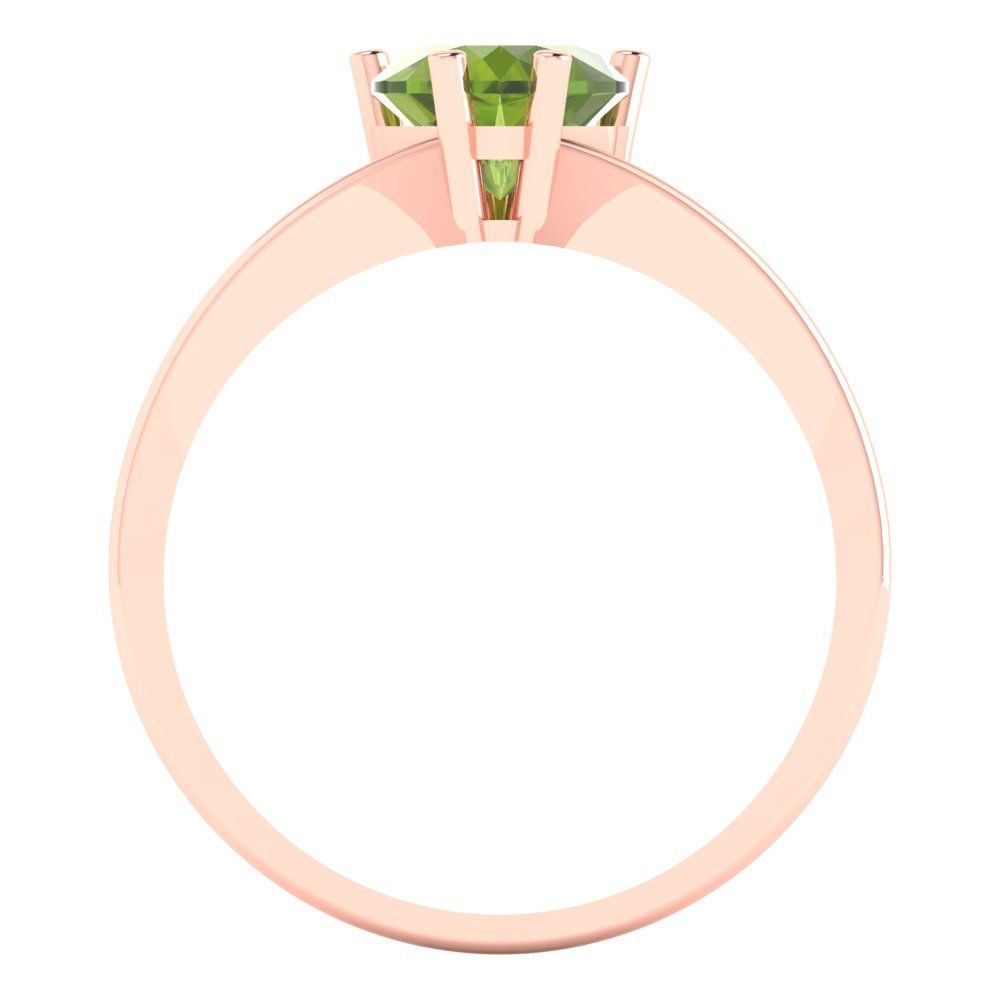 1 cttw Natural Peridot Solitaire  Engagement Ring - Solid Gold (Heart Cut,6.5mm)