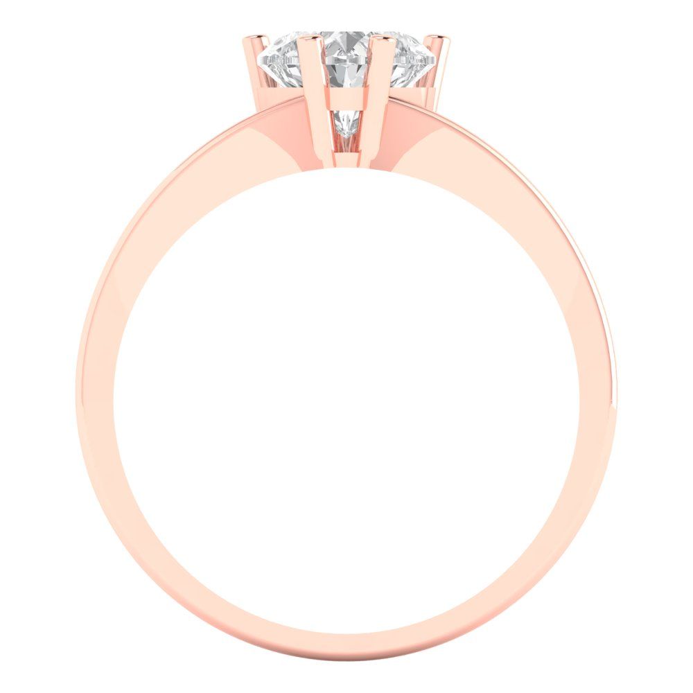 1 cttw Zirconia Simulated Diamond Solitaire  Engagement Ring - Solid Gold (VVS1, Heart Cut,6.5mm)