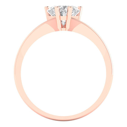 1 cttw Zirconia Simulated Diamond Solitaire  Engagement Ring - Solid Gold (VVS1, Heart Cut,6.5mm)