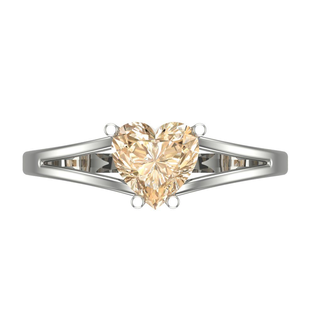 1 cttw Natural Morganite Solitaire  Engagement Ring - Solid Gold (Heart Cut,6.5mm)