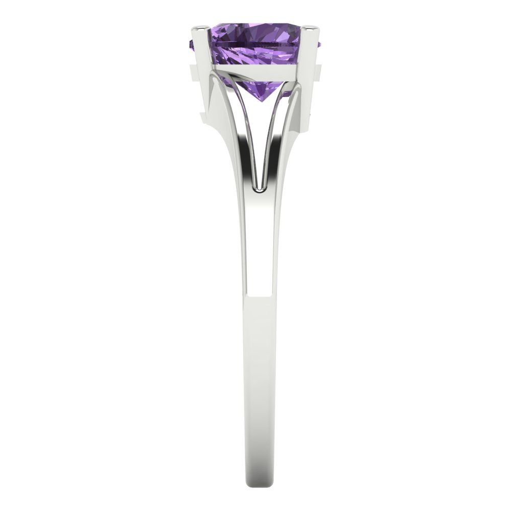 1 cttw Simulated Alexandrite Solitaire  Engagement Ring - Solid Gold (Heart Cut,6.5mm)