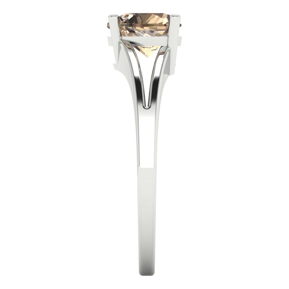 1 cttw Yellow Moissanite Solitaire  Engagement Ring - Solid Gold (Heart Cut,6.5mm)