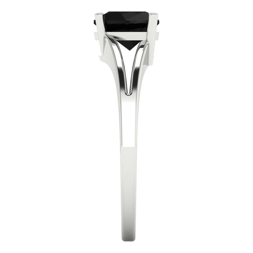 1 cttw Natural Onyx Solitaire  Engagement Ring - Solid Gold (Heart Cut,6.5mm)