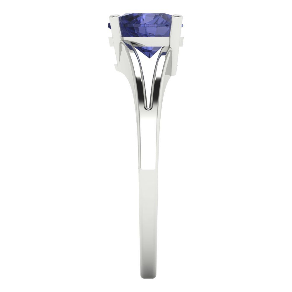 1 cttw Simulated Tanzanite Solitaire  Engagement Ring - Solid Gold (Heart Cut,6.5mm)