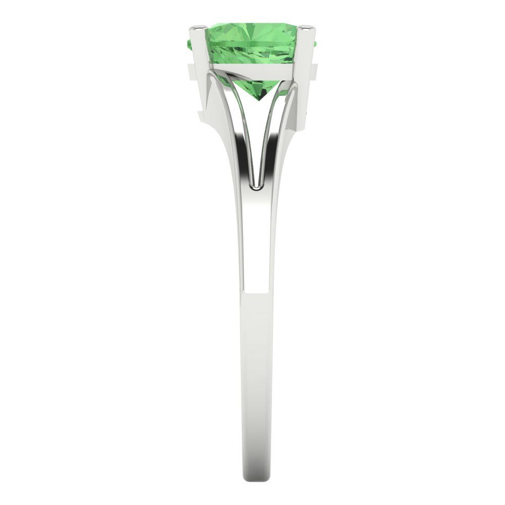 1 cttw Zirconia Simulated Green Diamond Solitaire  Engagement Ring - Solid Gold (VVS1, Heart Cut,6.5mm)