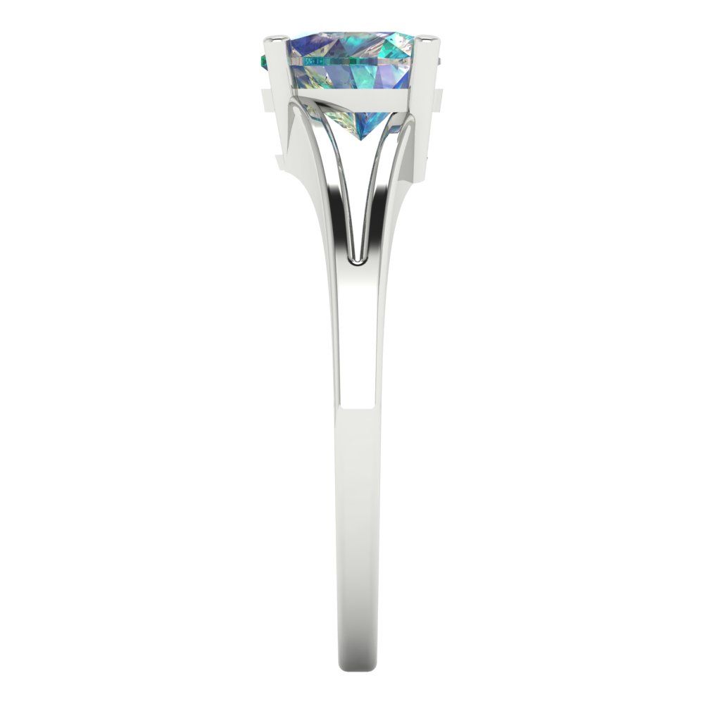 1 cttw Blue Moissanite Solitaire  Engagement Ring - Solid Gold (Heart Cut,6.5mm)