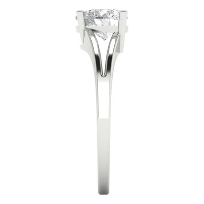 1 cttw Certified Moissanite Solitaire  Engagement Ring - Solid Gold (VVS1, D-F,Heart Cut,6.5mm)