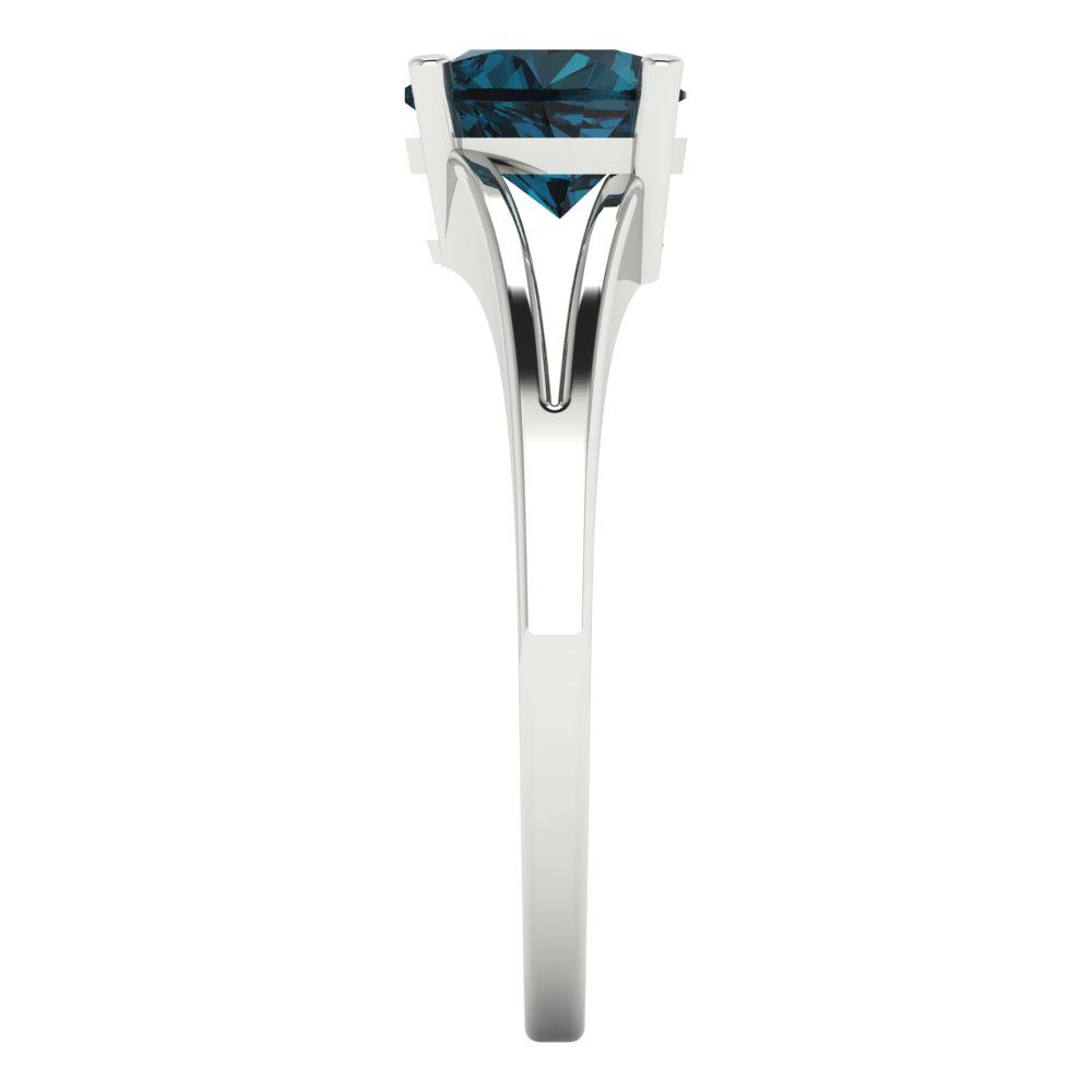 1 cttw Natural London Blue Topaz Solitaire  Engagement Ring - Solid Gold (Heart Cut,6.5mm)