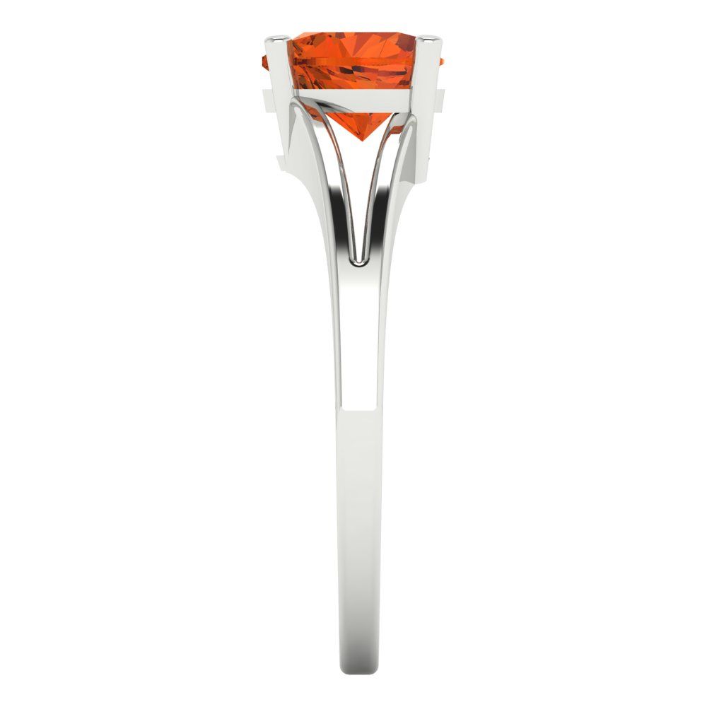 1 cttw Zirconia Simulated Red Diamond Solitaire  Engagement Ring - Solid Gold (VVS1, Heart Cut,6.5mm)