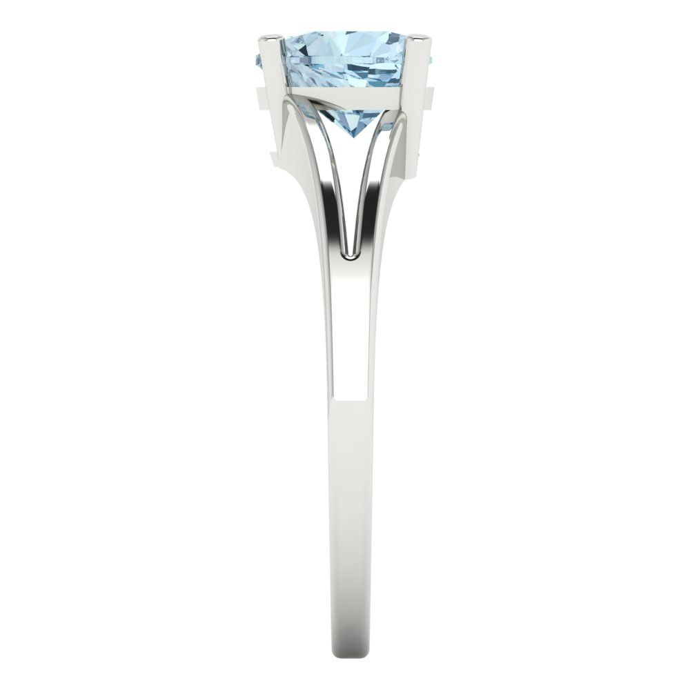 1 cttw Natural Swiss Blue Topaz Solitaire  Engagement Ring - Solid Gold (Heart Cut,6.5mm)