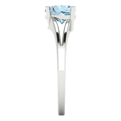 1 cttw Natural Swiss Blue Topaz Solitaire  Engagement Ring - Solid Gold (Heart Cut,6.5mm)