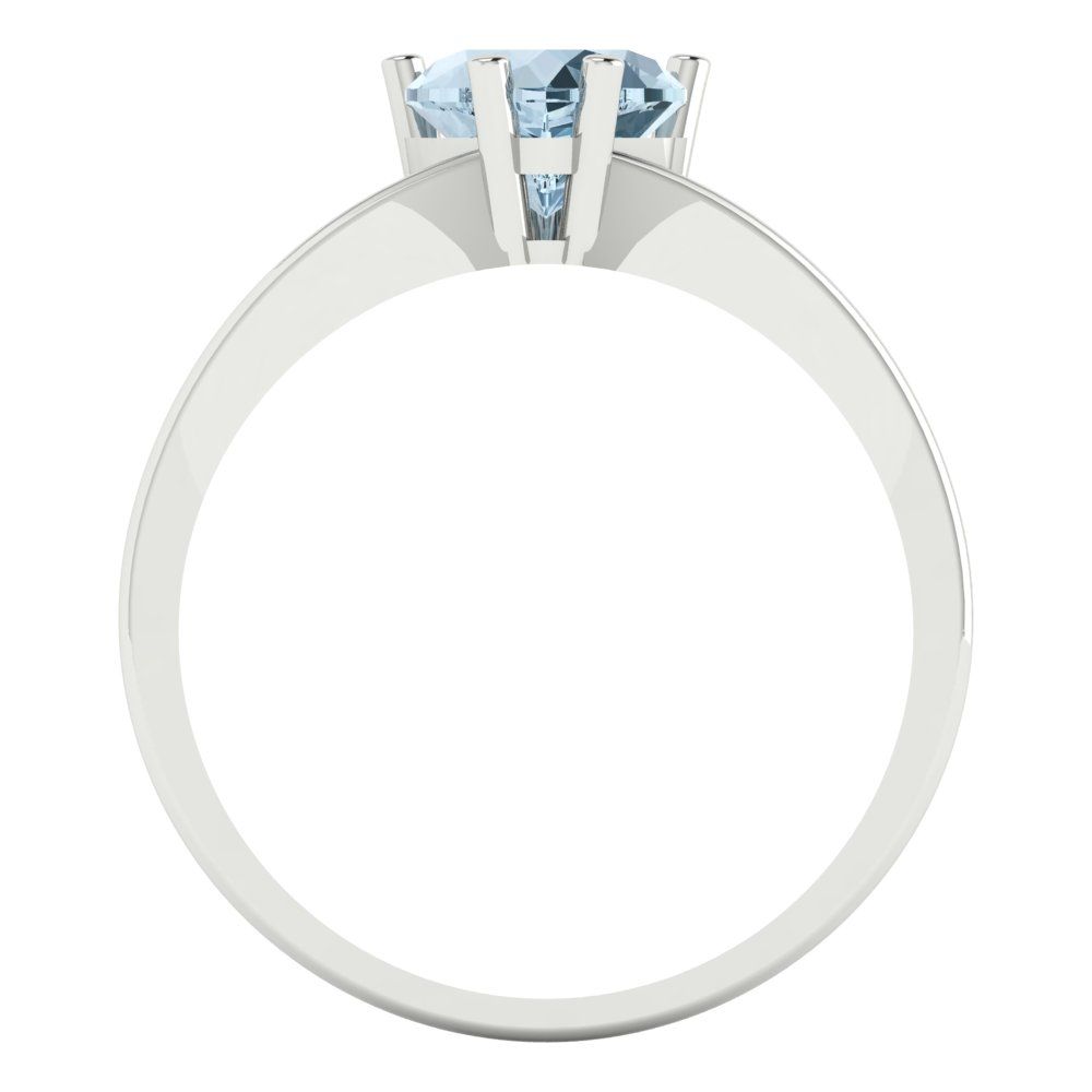 1 cttw Natural Sky Blue Topaz Solitaire  Engagement Ring - Solid Gold (Heart Cut,6.5mm)