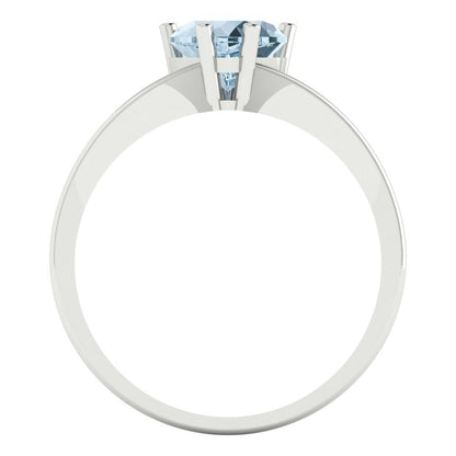 1 cttw Natural Sky Blue Topaz Solitaire  Engagement Ring - Solid Gold (Heart Cut,6.5mm)