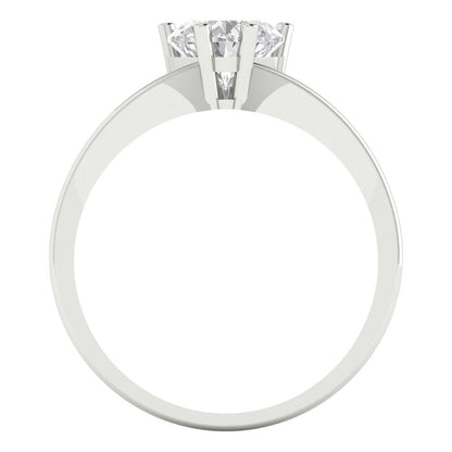 1 cttw Certified Moissanite Solitaire  Engagement Ring - Solid Gold (VVS1, D-F,Heart Cut,6.5mm)