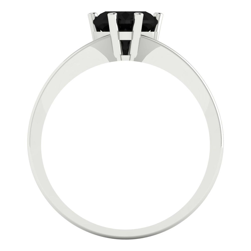 1 cttw Natural Onyx Solitaire  Engagement Ring - Solid Gold (Heart Cut,6.5mm)