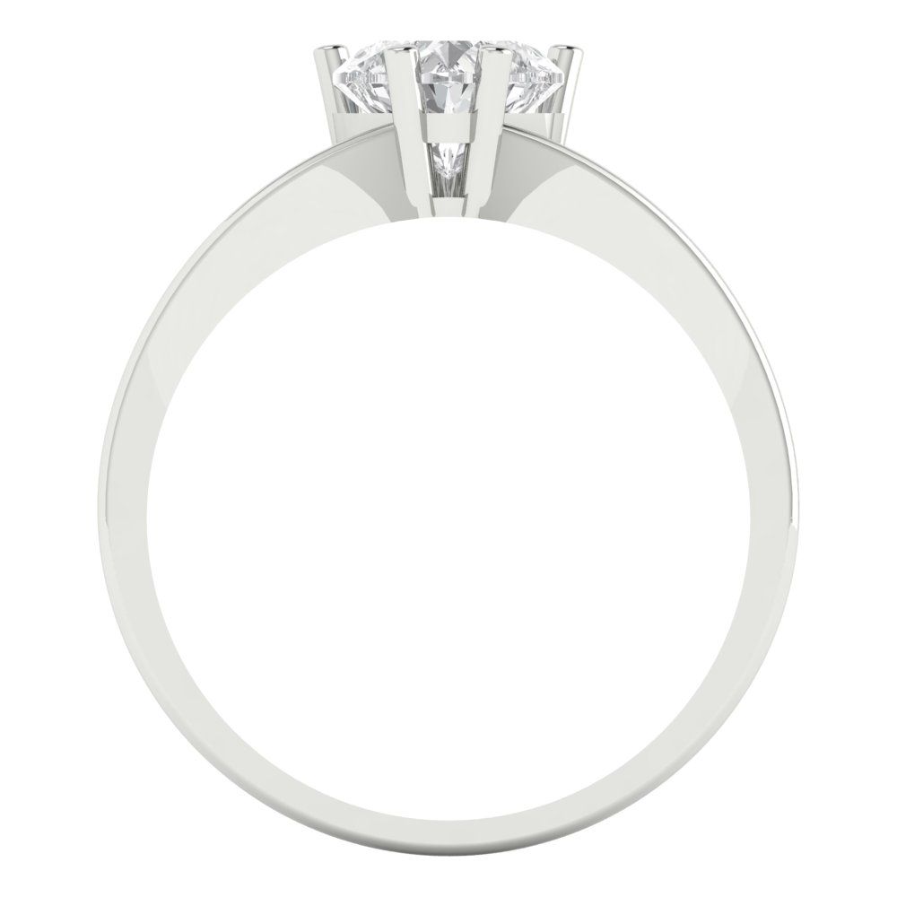 1 cttw Zirconia Simulated Diamond Solitaire  Engagement Ring - Solid Gold (VVS1, Heart Cut,6.5mm)