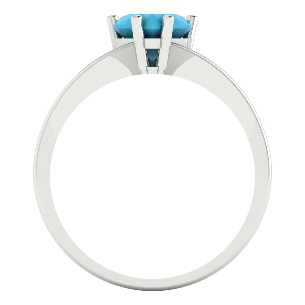 1 cttw Simulated Turquoise Solitaire  Engagement Ring - Solid Gold (Heart Cut,6.5mm)