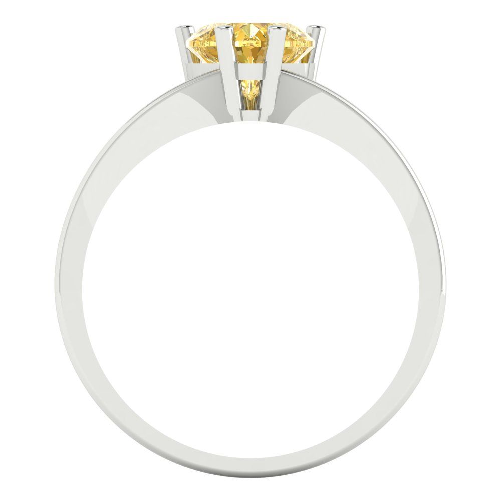 1 cttw Zirconia Simulated Yellow Diamond Solitaire  Engagement Ring - Solid Gold (VVS1, Heart Cut,6.5mm)