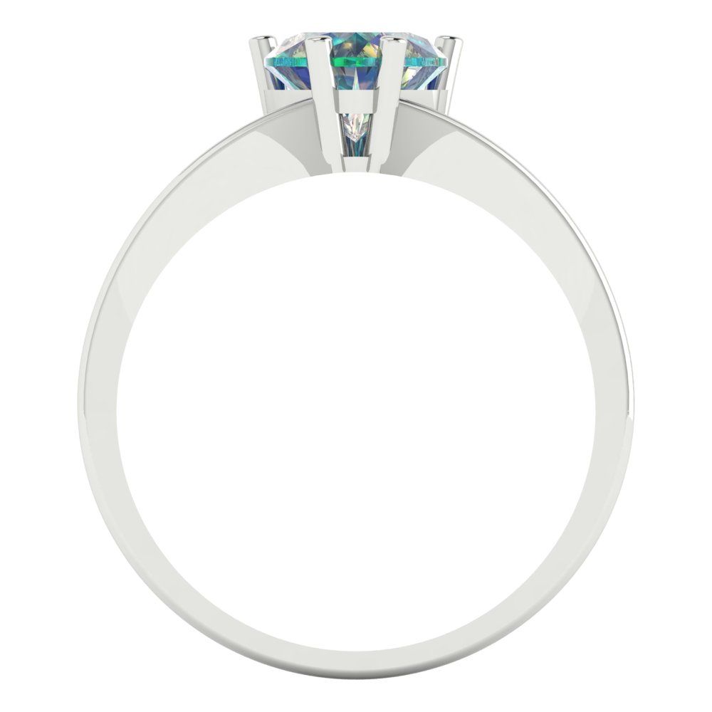 1 cttw Blue Moissanite Solitaire  Engagement Ring - Solid Gold (Heart Cut,6.5mm)