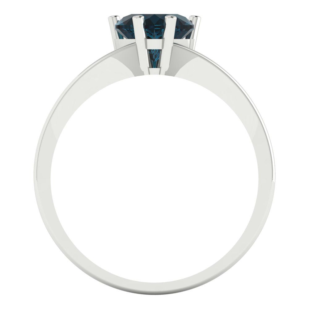 1 cttw Natural London Blue Topaz Solitaire  Engagement Ring - Solid Gold (Heart Cut,6.5mm)