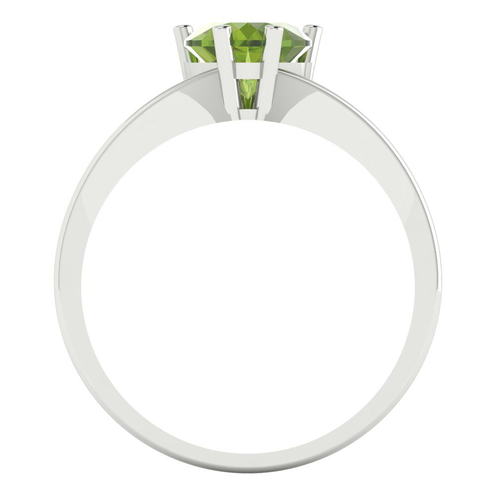 1 cttw Natural Peridot Solitaire  Engagement Ring - Solid Gold (Heart Cut,6.5mm)