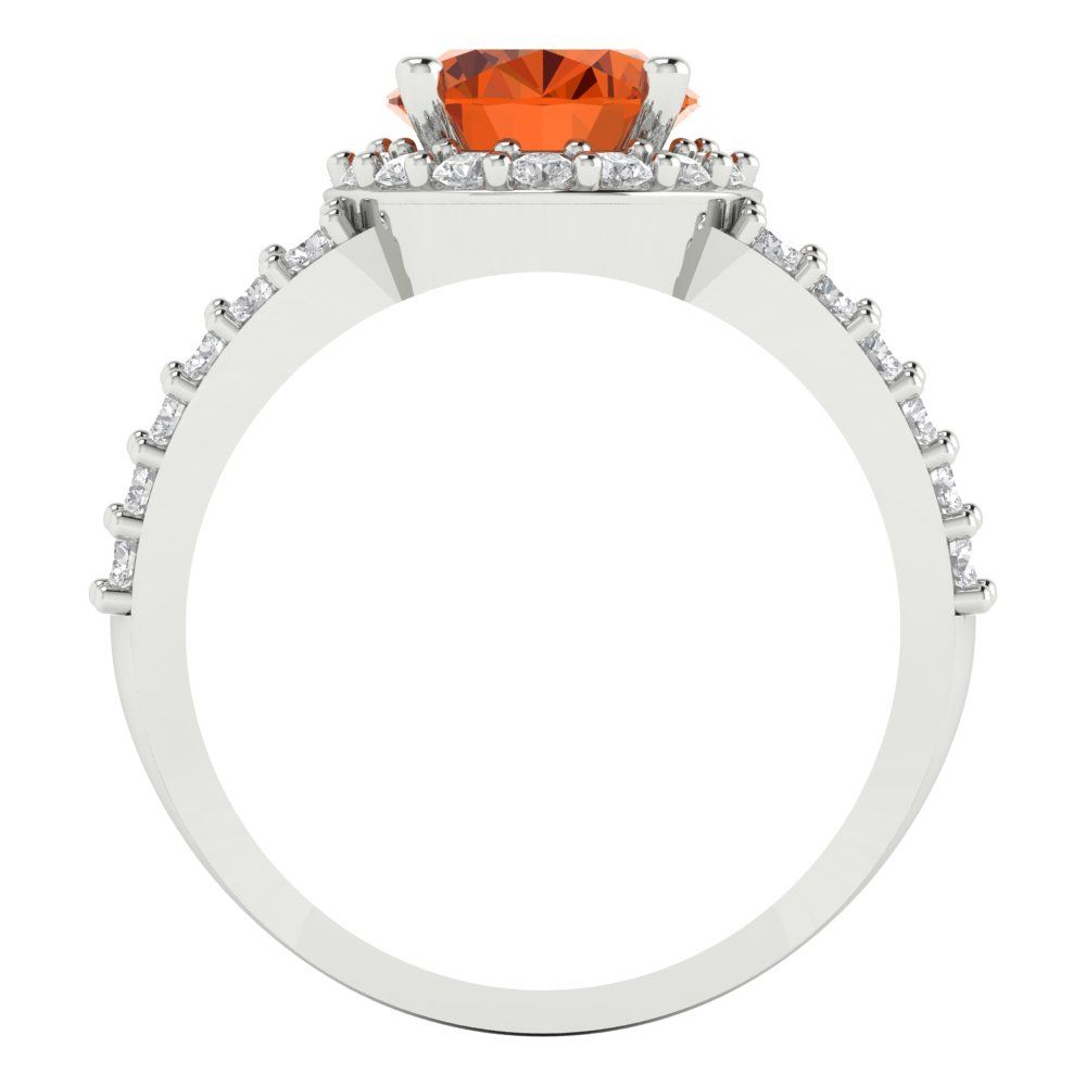 2.6 cttw Simulated Pink Tourmaline Solitaire with Zirconia Simulated Diamond Accents Engagement Ring - Solid Gold (Oval Cut,9x7mm)