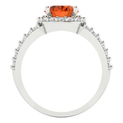 2.6 cttw Simulated Pink Tourmaline Solitaire with Zirconia Simulated Diamond Accents Engagement Ring - Solid Gold (Oval Cut,9x7mm)