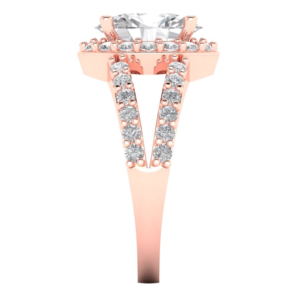 2.6 cttw White Sapphire Solitaire with Zirconia Simulated Diamond Accents Engagement Ring - Solid Gold (Oval Cut,9x7mm)