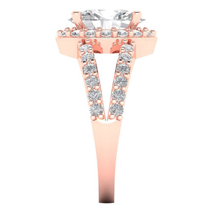 2.6 cttw White Sapphire Solitaire with Zirconia Simulated Diamond Accents Engagement Ring - Solid Gold (Oval Cut,9x7mm)