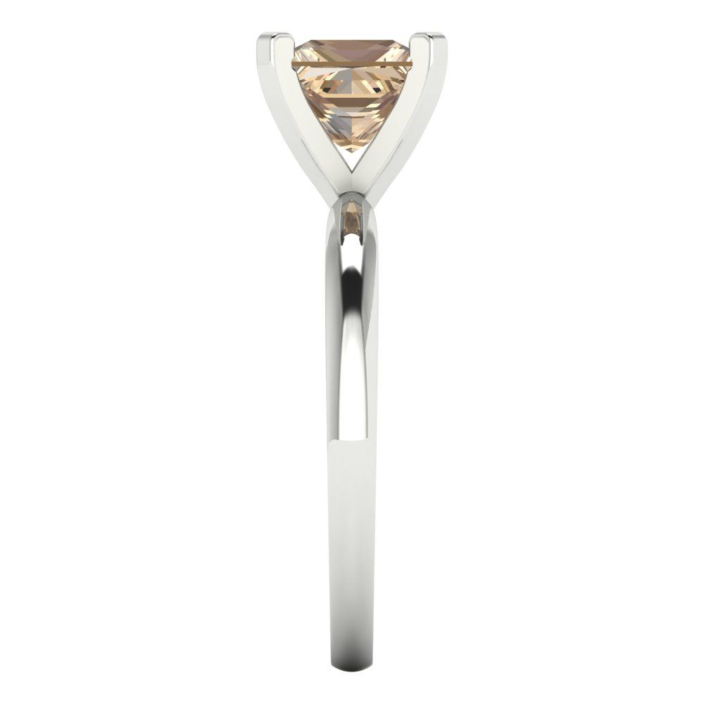 1.5 cttw Yellow Moissanite Solitaire  Engagement Ring - Solid Gold (Princess Cut,6.5mm)