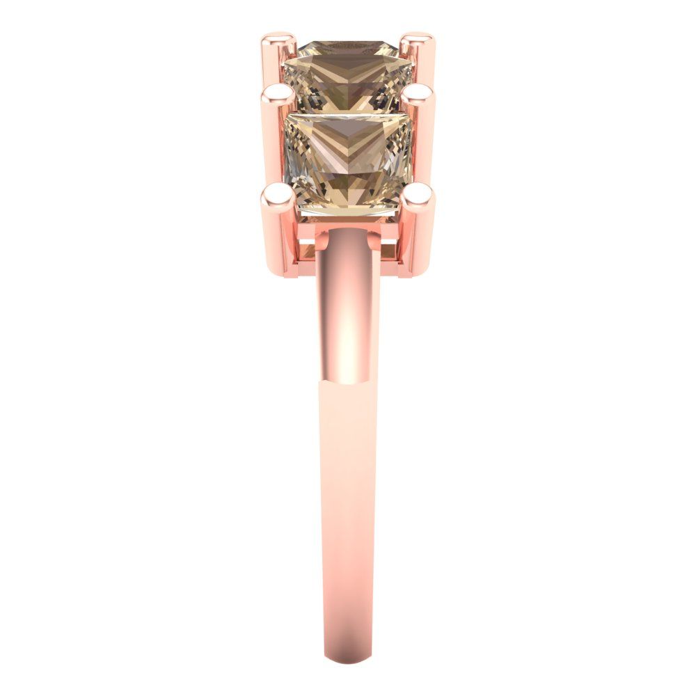 2.5 cttw Yellow Moissanite Princess Cut Rose Gold Eternity Wedding Band