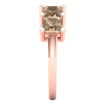 2.5 cttw Yellow Moissanite Princess Cut Rose Gold Eternity Wedding Band