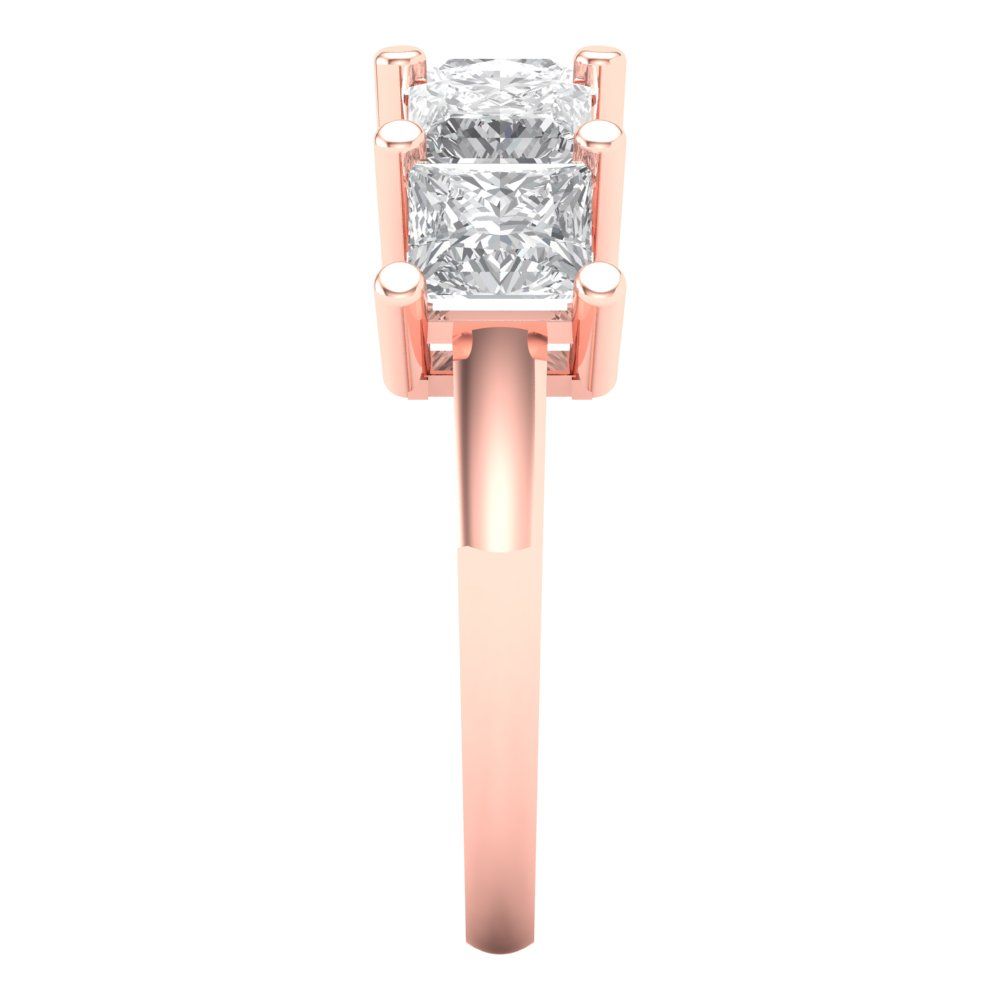 2.5 cttw Moissanite Princess Cut Rose Gold Eternity Wedding Band