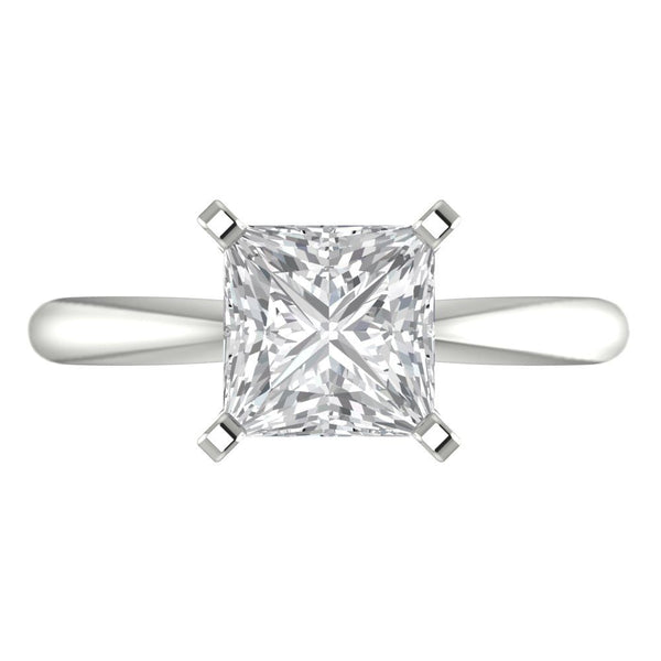 Clara Pucci 0.5 ct Brilliant Princess Cut Solitaire Genuine