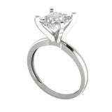 2 ct Brilliant Princess Cut Natural Diamond Stone Clarity SI1-2 Color G-H White Gold Solitaire Ring