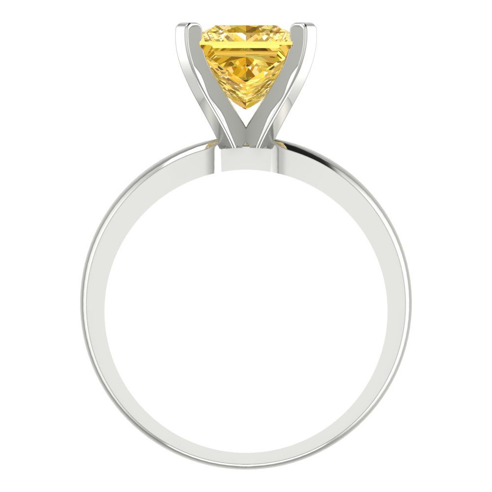 2 cttw Natural Citrine Solitaire  Engagement Ring - Solid Gold (Princess Cut,7.0mm)