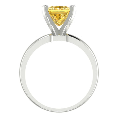 2 cttw Natural Citrine Solitaire  Engagement Ring - Solid Gold (Princess Cut,7.0mm)
