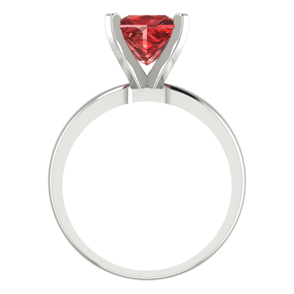 2 cttw Natural Garnet Solitaire  Engagement Ring - Solid Gold (Princess Cut,7.0mm)