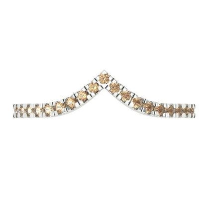 0.1725 cttw Yellow Moissanite Round Cut White Gold Eternity Wedding Band